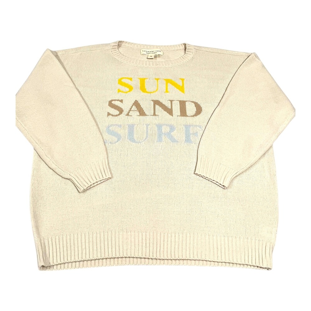 Saltwater‎ Luxe Women's Vanilla Sun Sand Surf Pullover Sweater XL